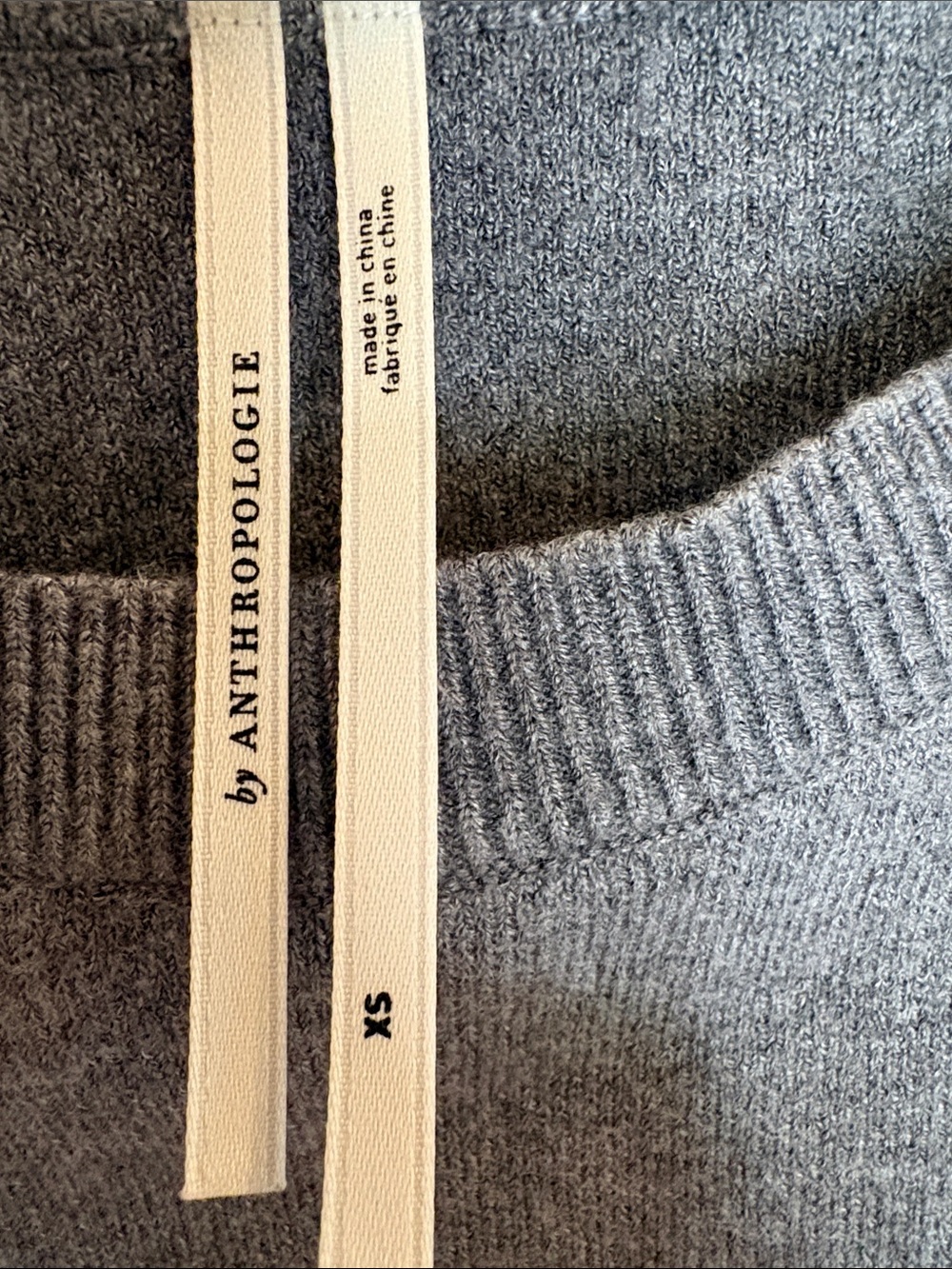 EUC Anthropologie Charcoal Twist-Front Crewneck Sweater - Picture 2 of 8